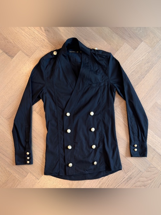 Balmain Other - Balmain x H&M Black Double-Breasted Military Shirt Jacket